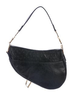 Christian Dior Black Leather Gold Charm Top Handle 'CD' Shoulder Flap Bag