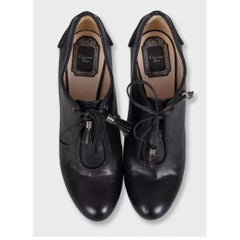 Christian Dior Black Leather Heeled Ankle Boots Sz.39.5