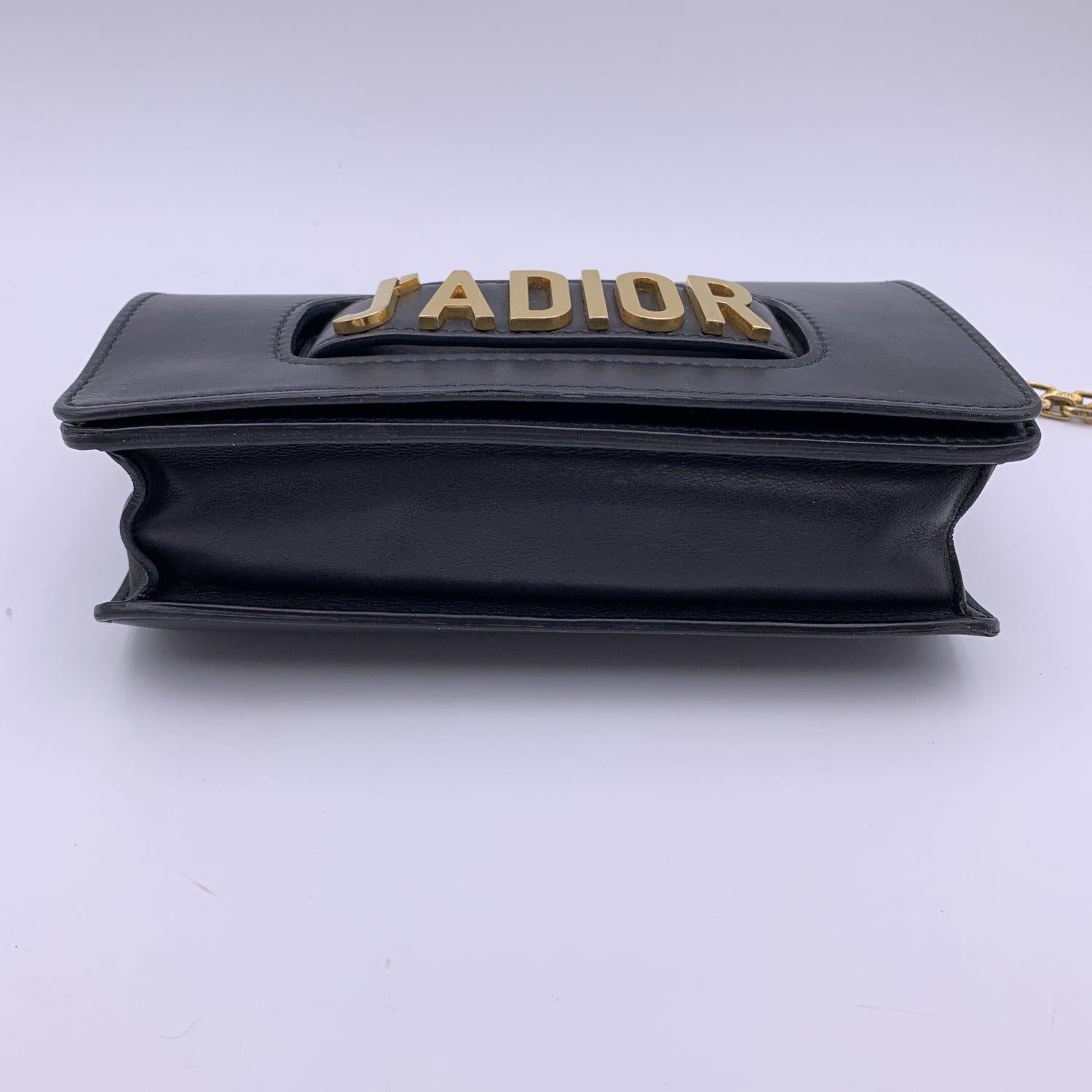 Women's Christian Dior Black Leather J'Adior Shoulder Bag with Chain Strap
