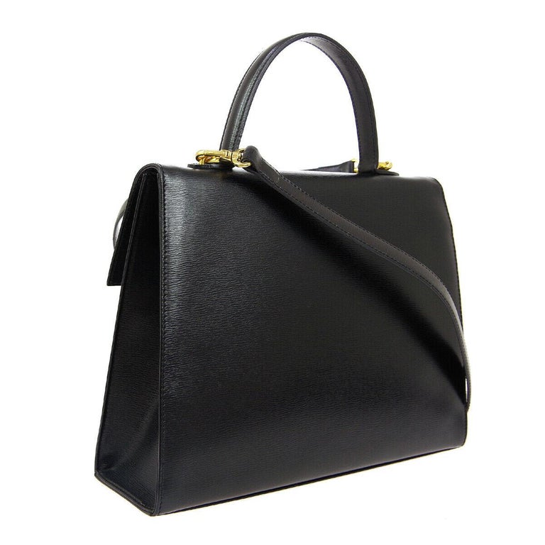 Christian Dior Black Leather Kelly Style Top Handle Satchel Evening Flap Bag at 1stDibs kelly