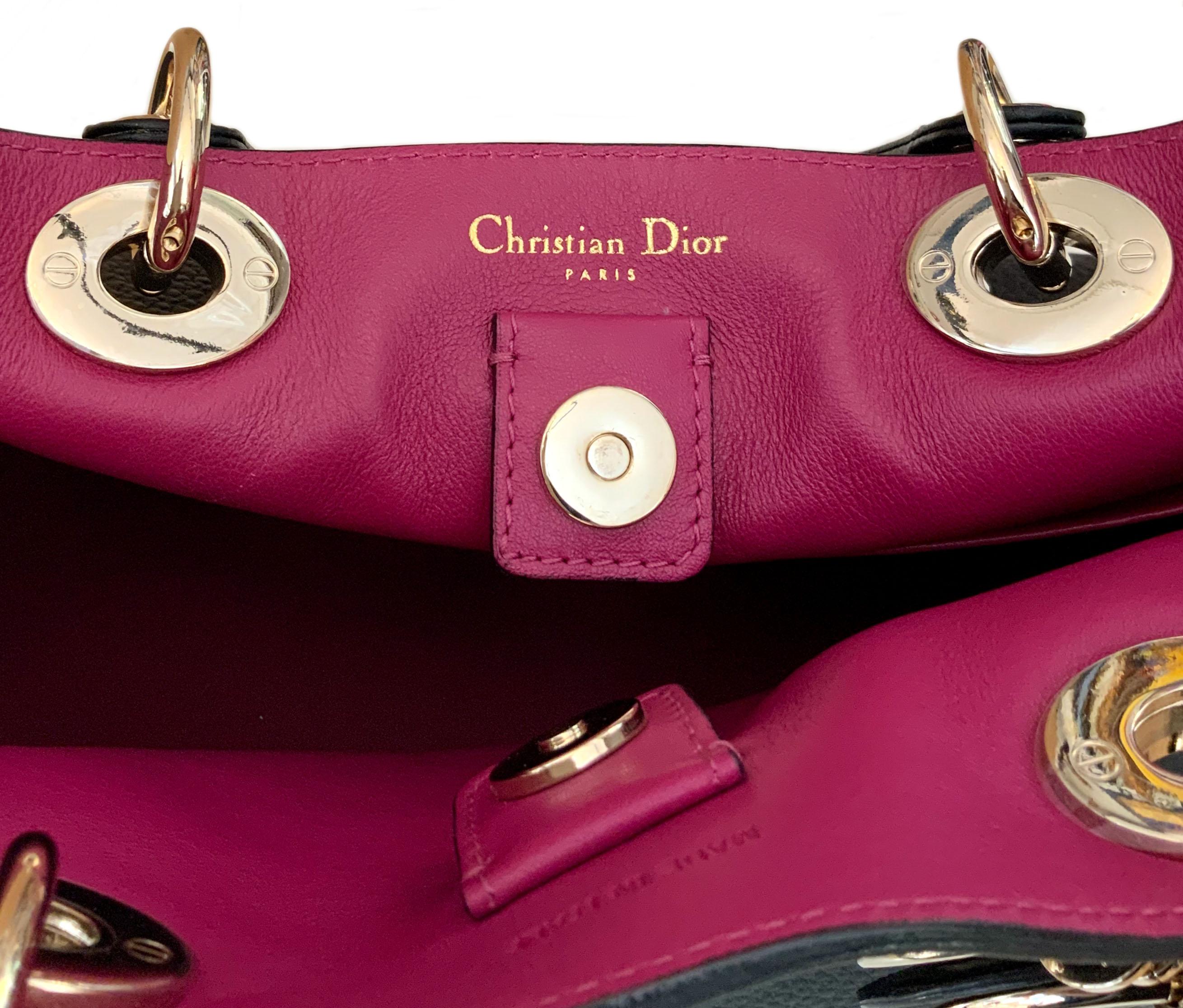 Christian Dior Schwarzes Leder Große Diorissimo Tote Tasche 5