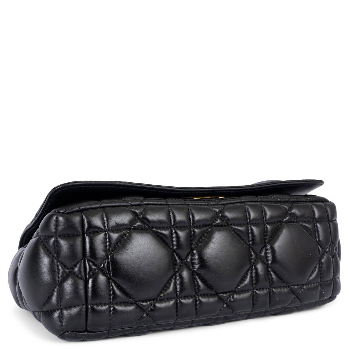 CHRISTIAN DIOR black leather MEDIUM CARO Shoulder Bag For Sale 1