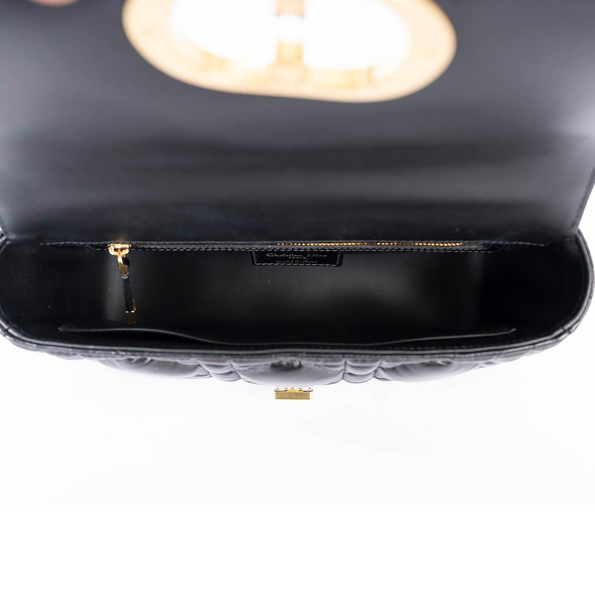 CHRISTIAN DIOR black leather MEDIUM CARO Shoulder Bag For Sale 2