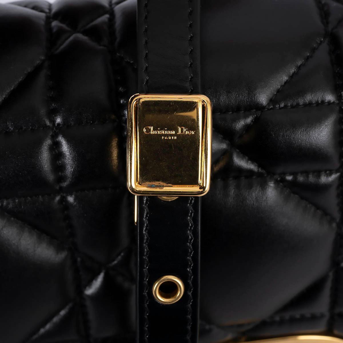 CHRISTIAN DIOR black leather MEDIUM CARO Shoulder Bag For Sale 3