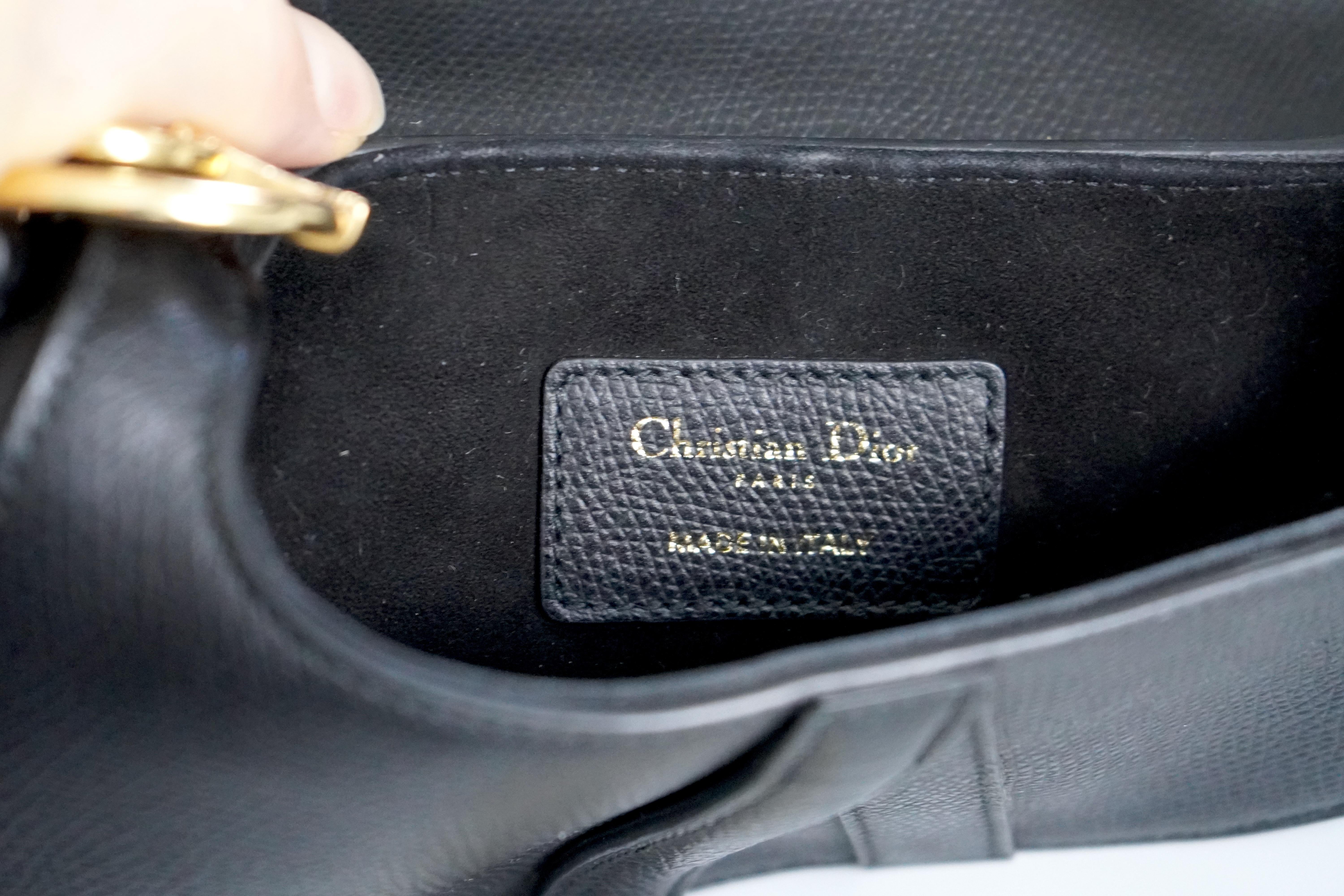 Christian Dior Black Leather Mini Saddle Bag  6