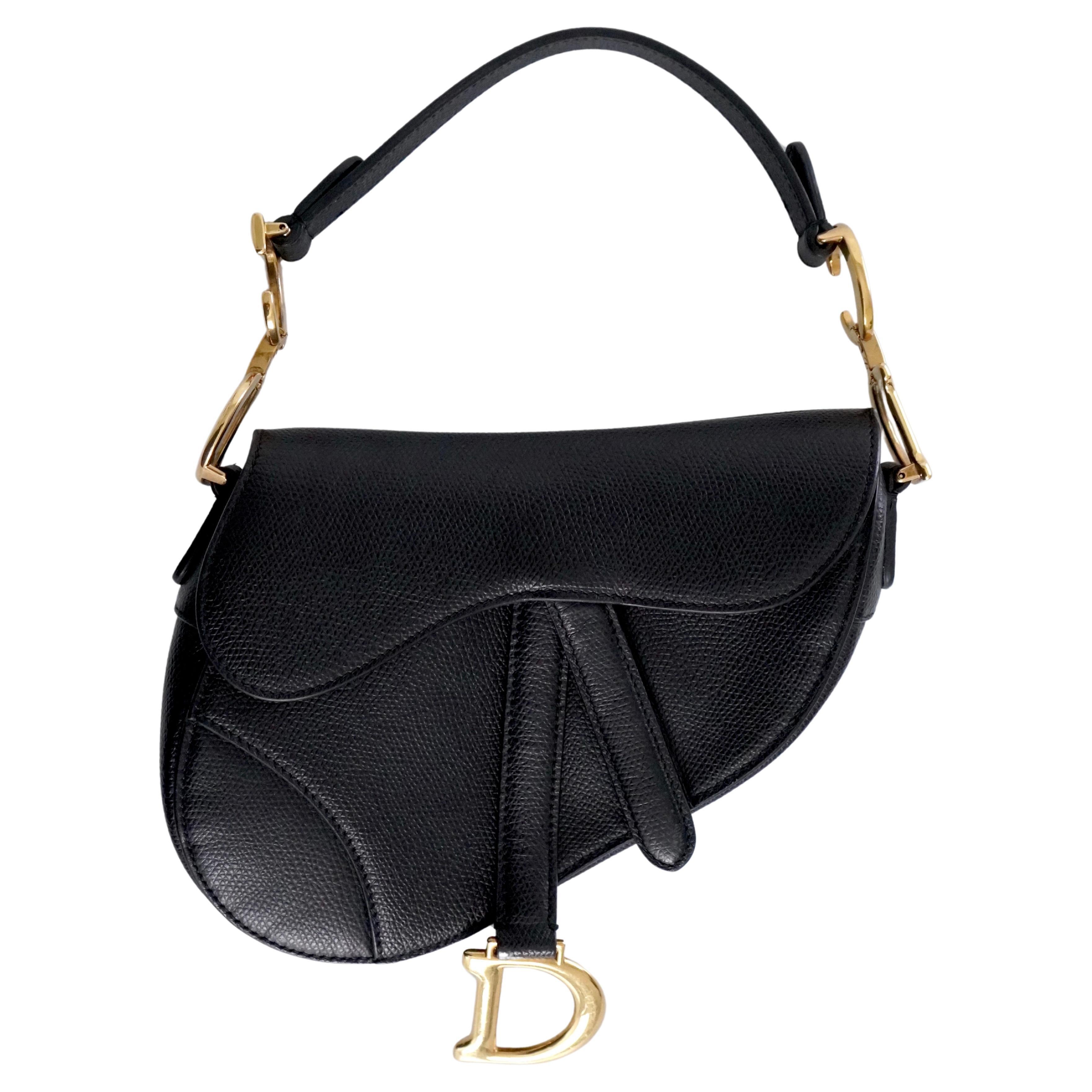 Christian Dior Mini Saddle Bag en cuir noir 