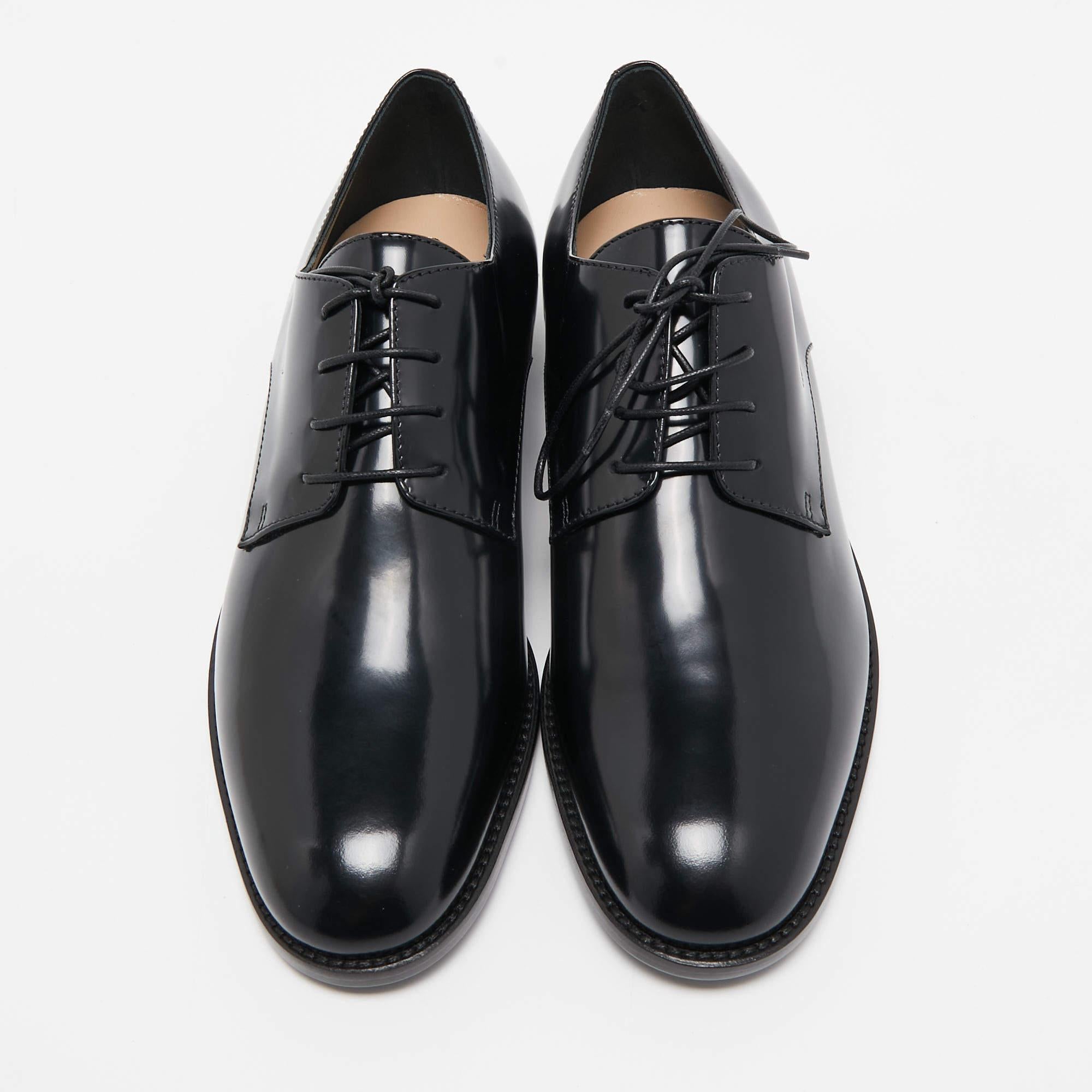 Men's Christian Dior Black Leather Oxfords Size 37.5