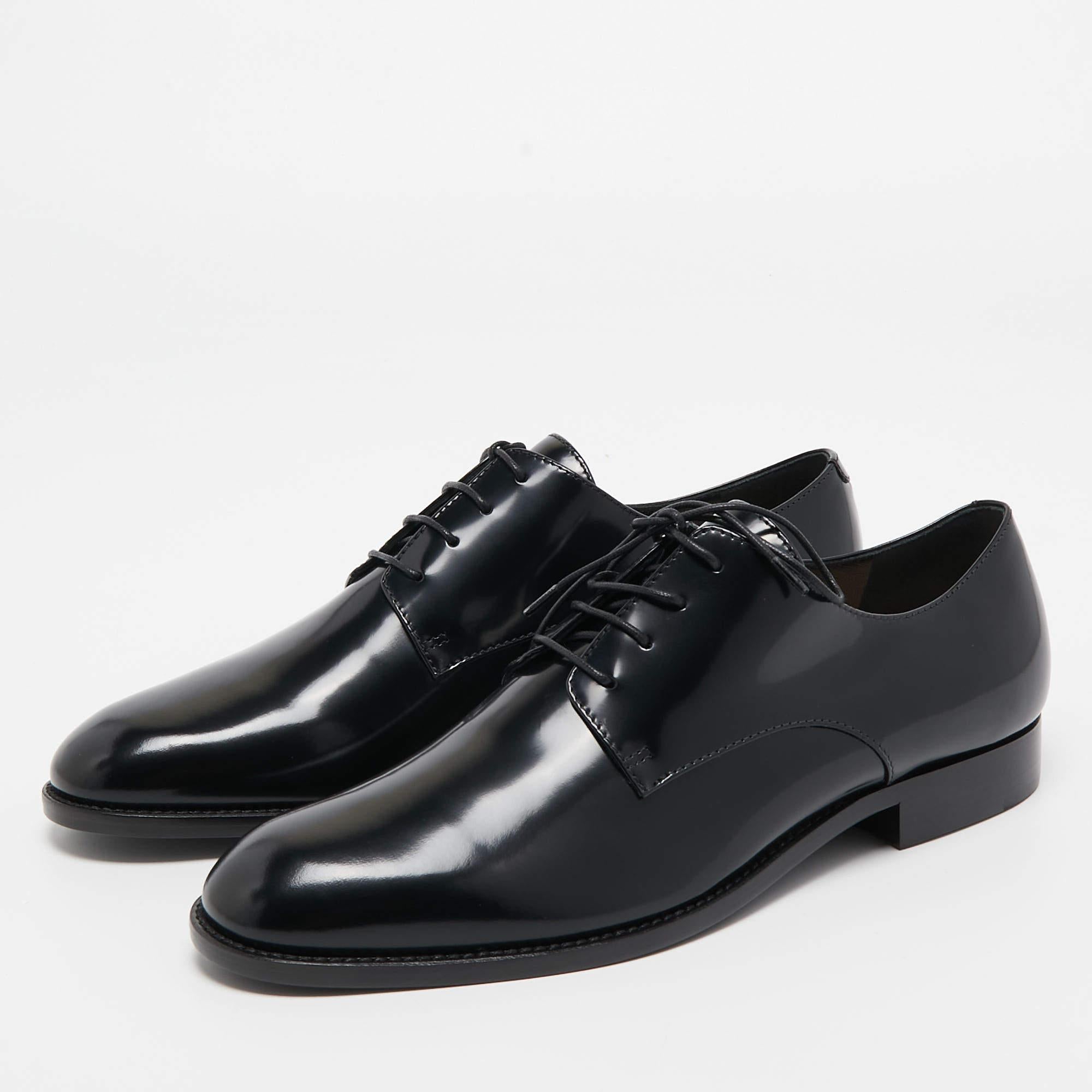 Christian Dior Black Leather Oxfords Size 37.5 1