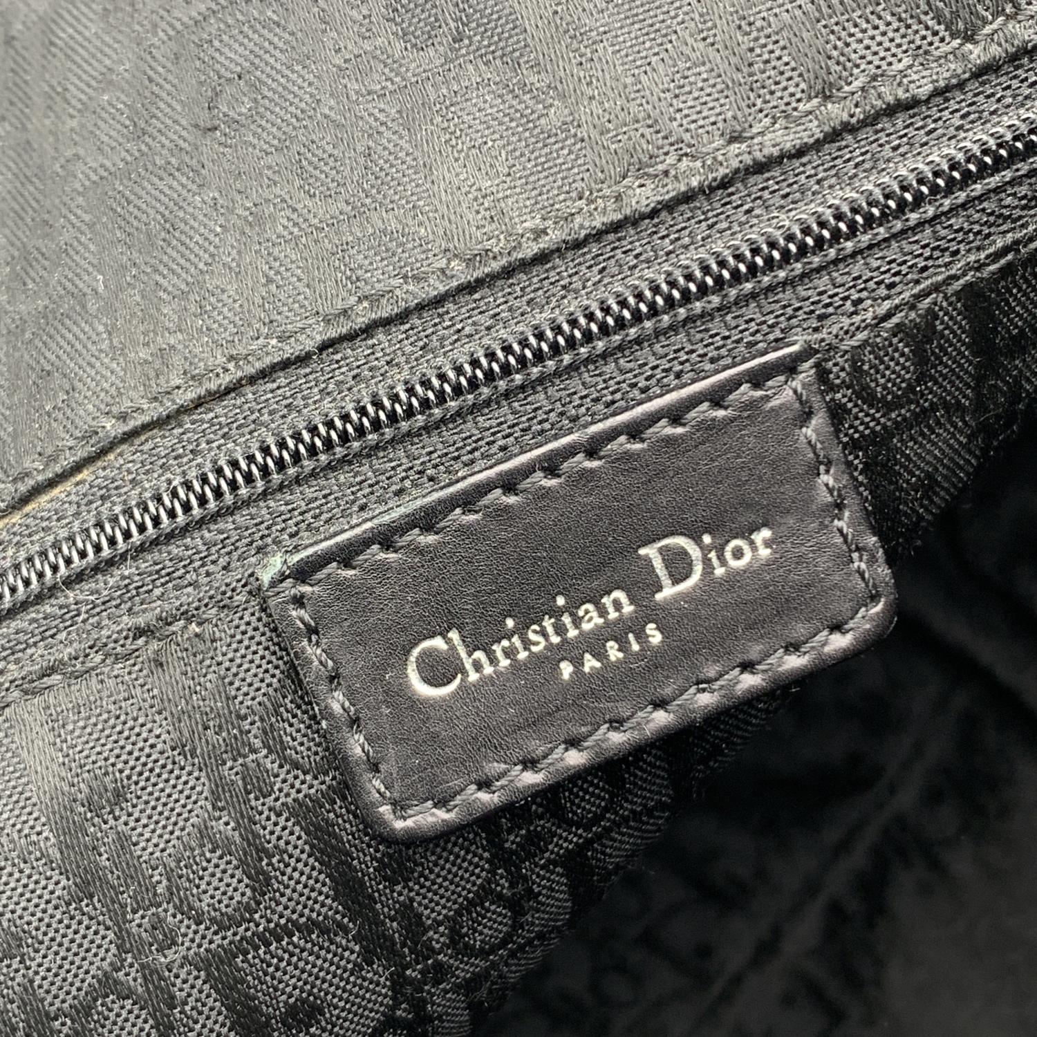 Christian Dior Black Leather Piercing Satchel Bowler Bag Handbag 6