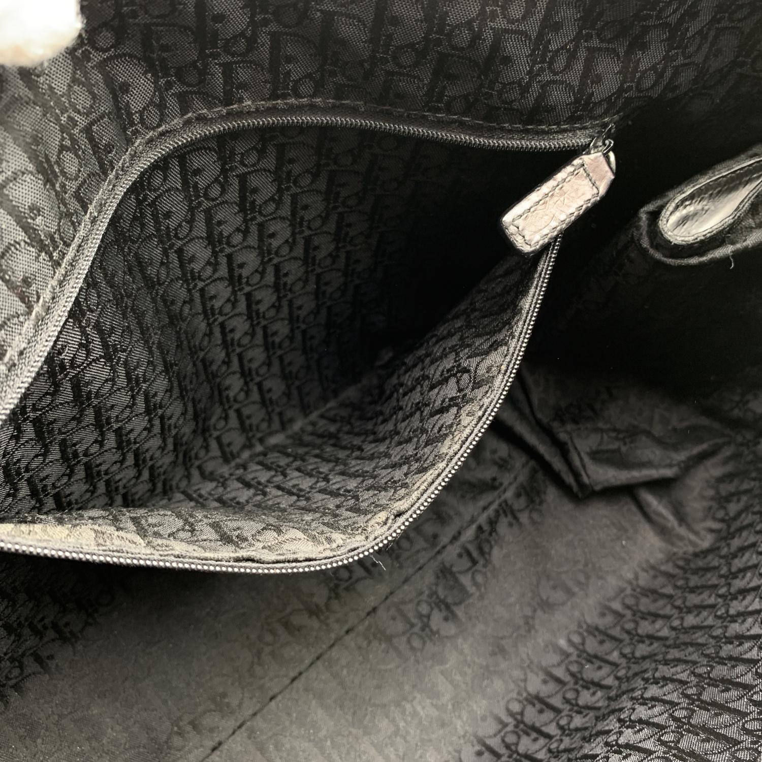 Christian Dior Black Leather Piercing Satchel Bowler Bag Handbag 8