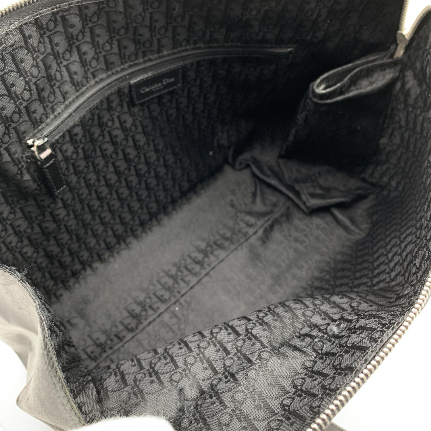 Christian Dior Black Leather Piercing Satchel Bowler Bag Handbag 14