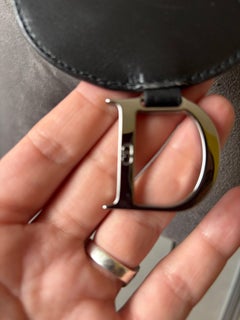 Christian Dior Black Leather Saddle Belt Bag – Size 80