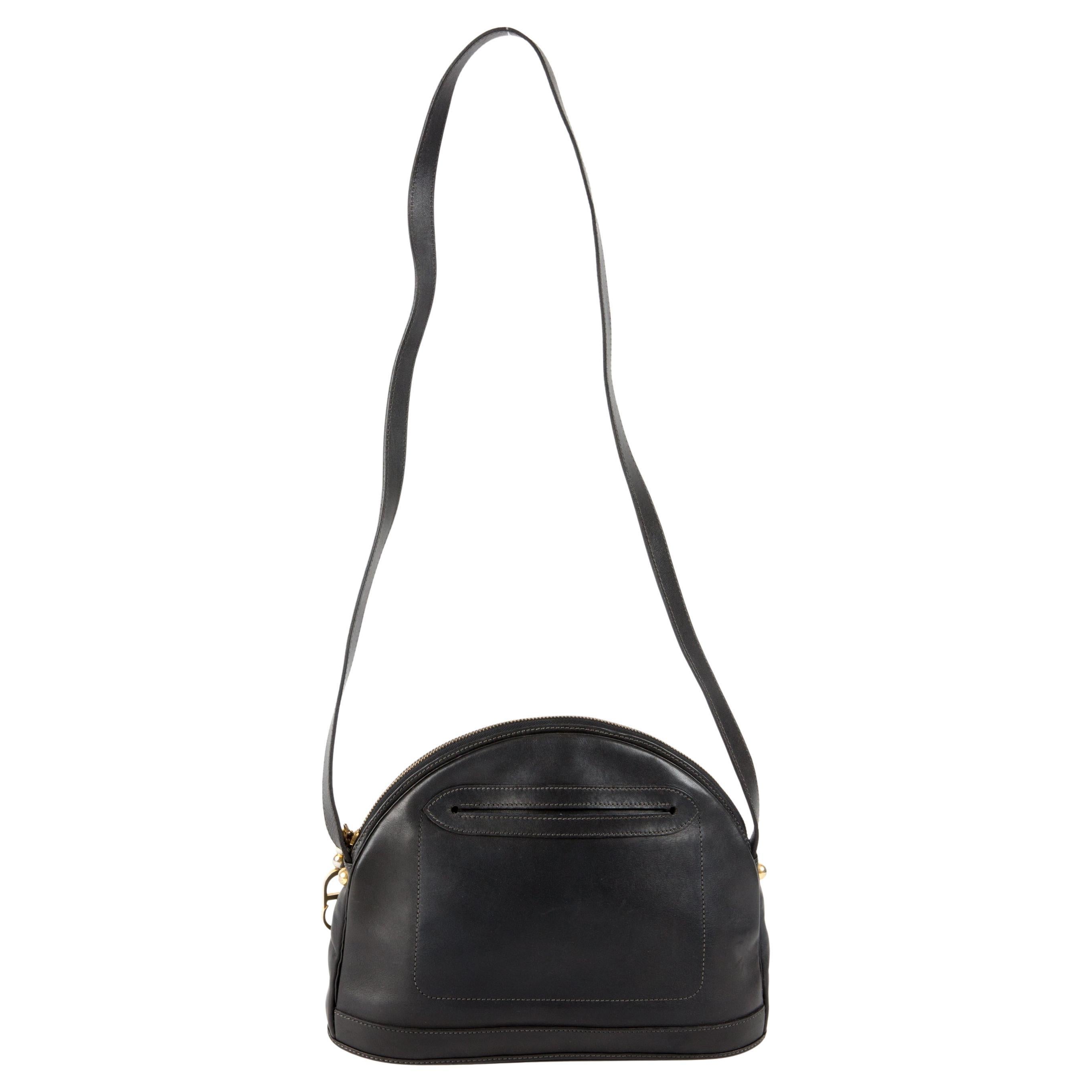 Christian Dior Sac à bandoulière en cuir noir