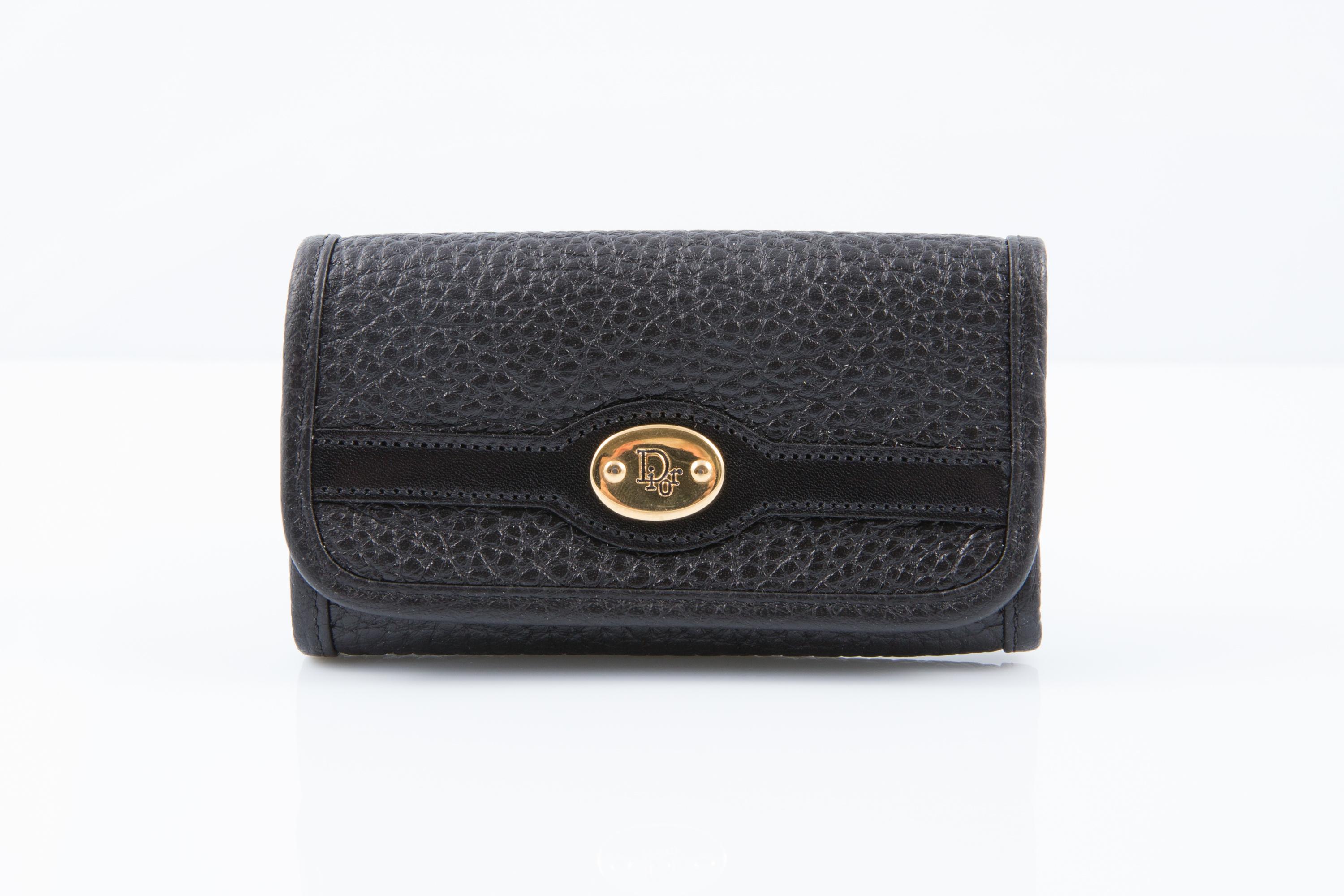 Christian Dior Black Leather Six Hook Key Case For Sale 1