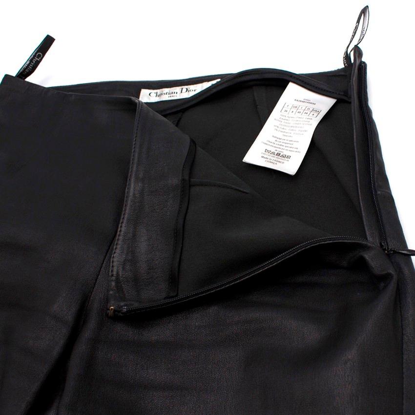 Christian Dior black leather skinny-fit trousers US 4 5