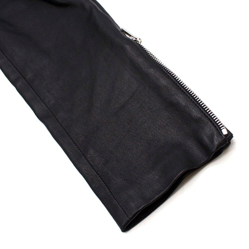 Christian Dior black leather skinny-fit trousers US 4 6
