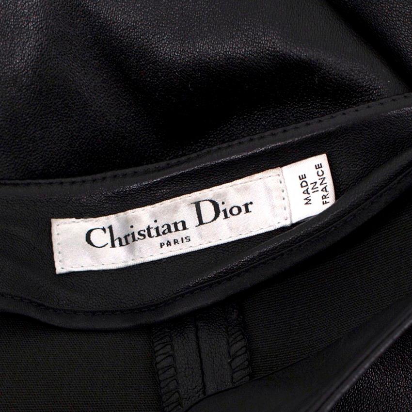 Christian Dior black leather skinny-fit trousers US 4 2