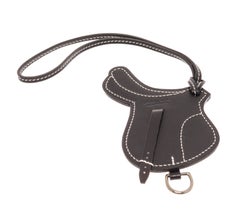 Christian Dior Black Leather So Saddle Charm