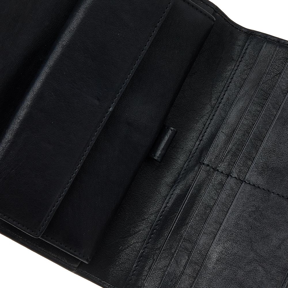 Christian Dior Black Leather Vintage Gaucho Saddle Wallet In Good Condition In Dubai, Al Qouz 2
