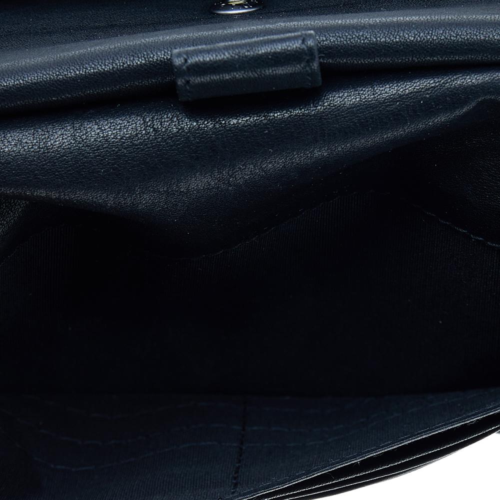 Christian Dior Black Leather Vintage Gaucho Saddle Wallet 3