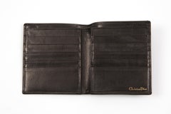 Christian Dior  Black Leather Wallet Cards Case