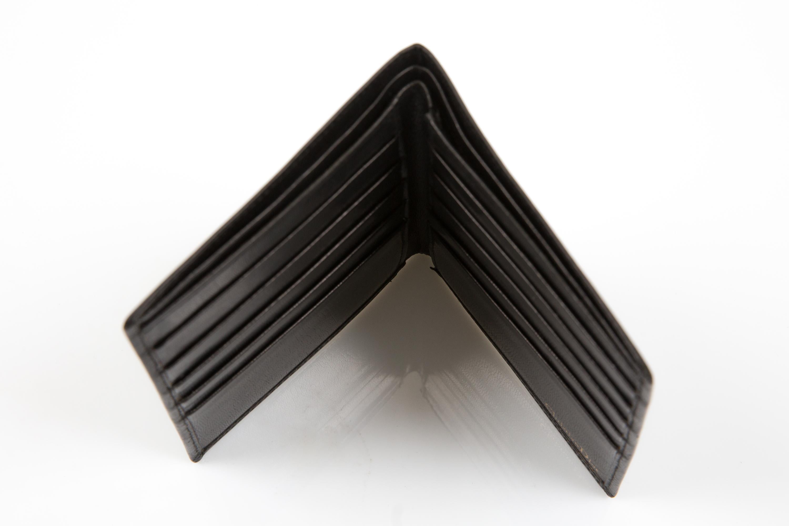 Christian Dior  Portefeuille en cuir noir Etui à cartes Bon état - En vente à Paris, FR