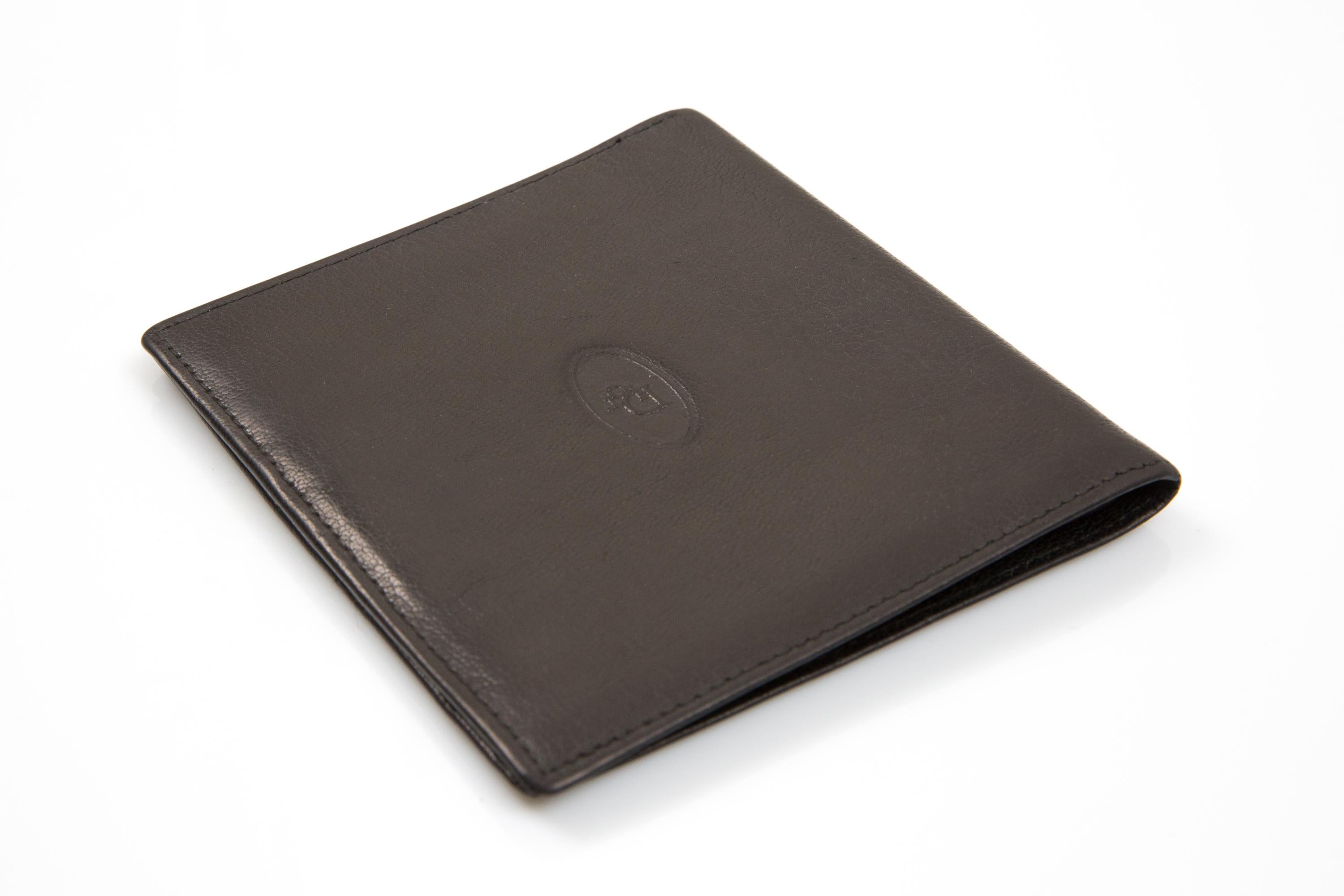 Christian Dior  Portefeuille en cuir noir Etui à cartes Unisexe en vente