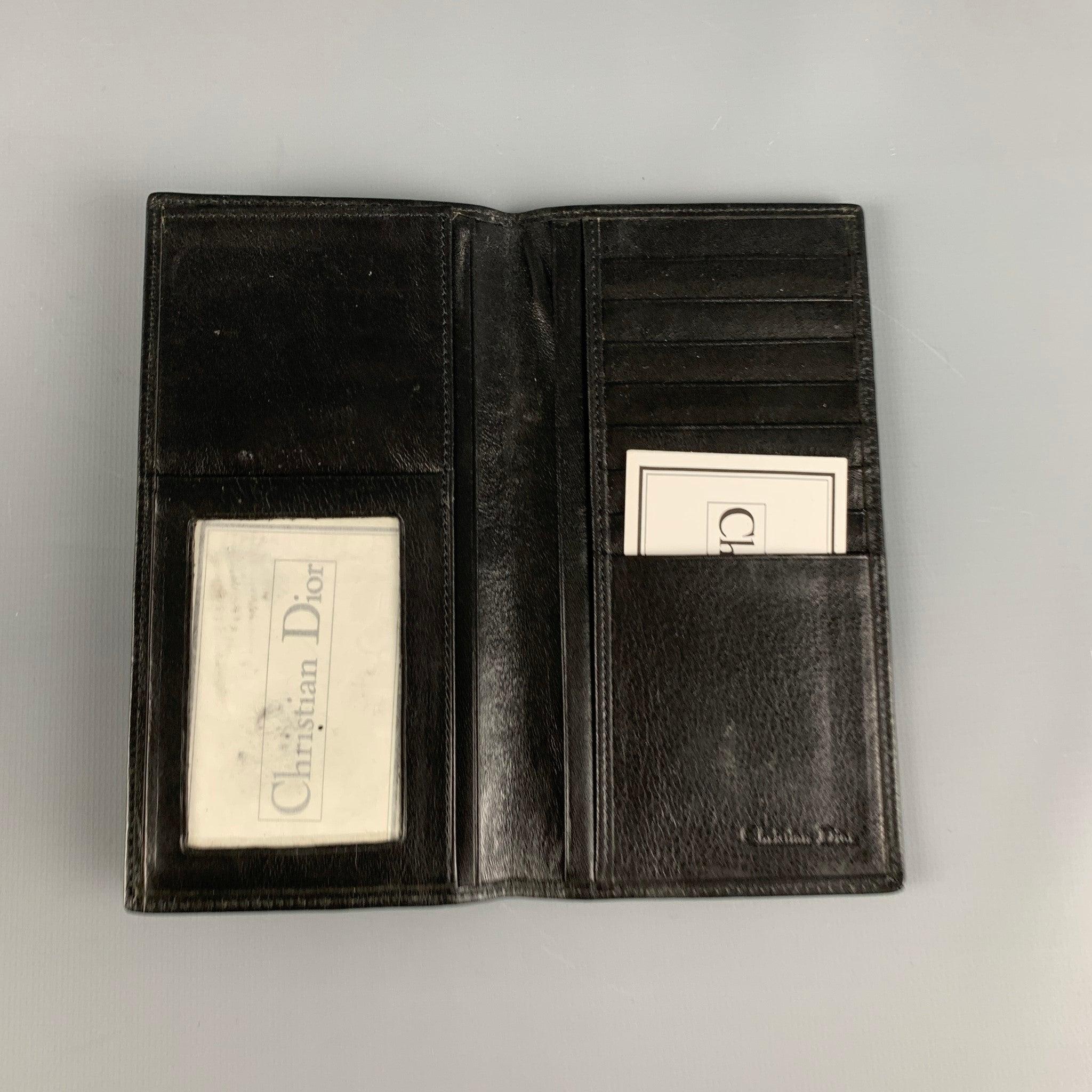 CHRISTIAN DIOR Black Leather Wallet In Good Condition For Sale In San Francisco, CA