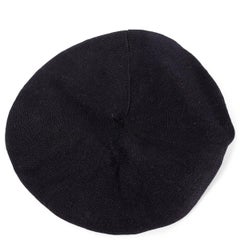 CHRISTIAN DIOR black linen 2019 BERET Hat One Size