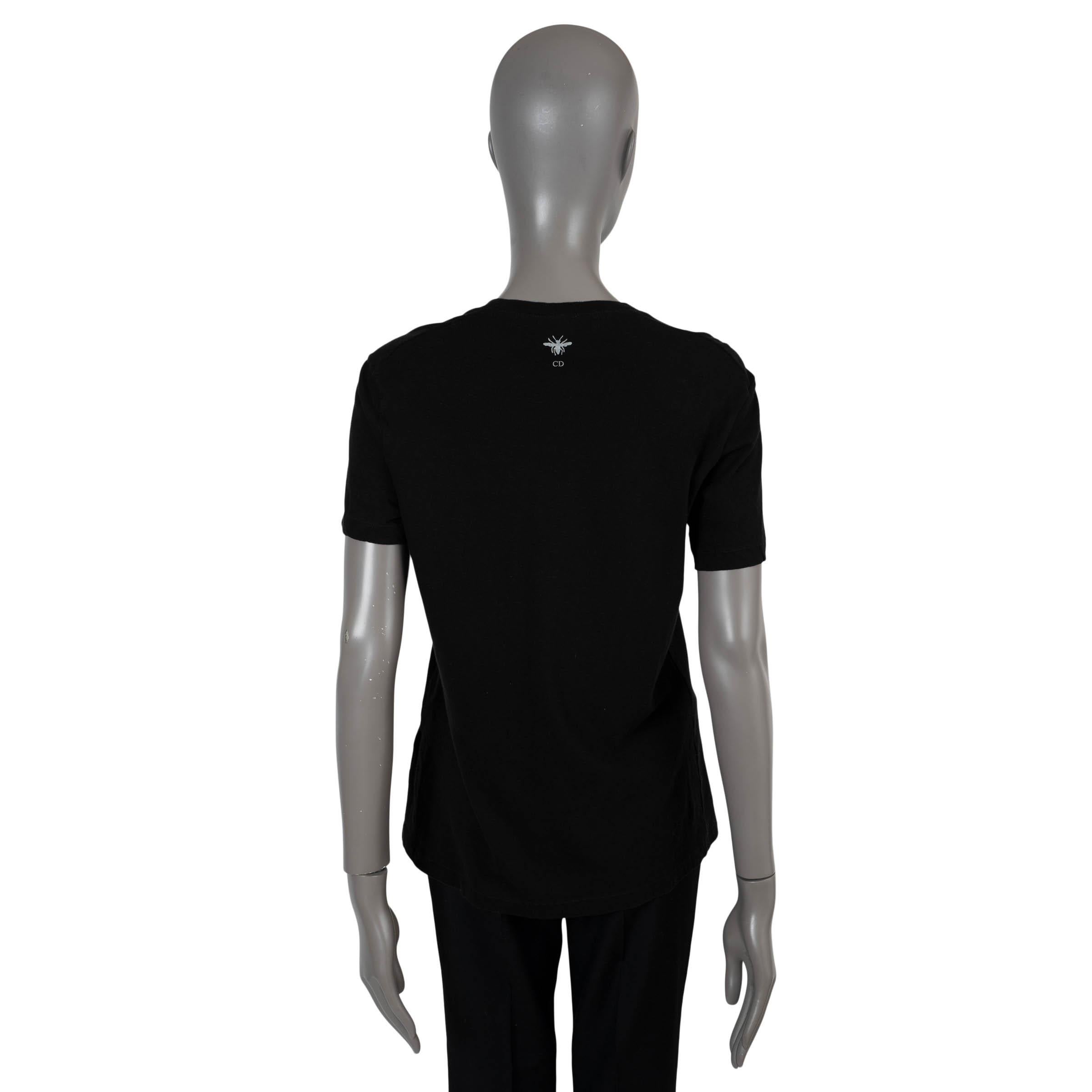 Women's CHRISTIAN DIOR black linen jersey J'ADIOR 8 T-Shirt Shirt M