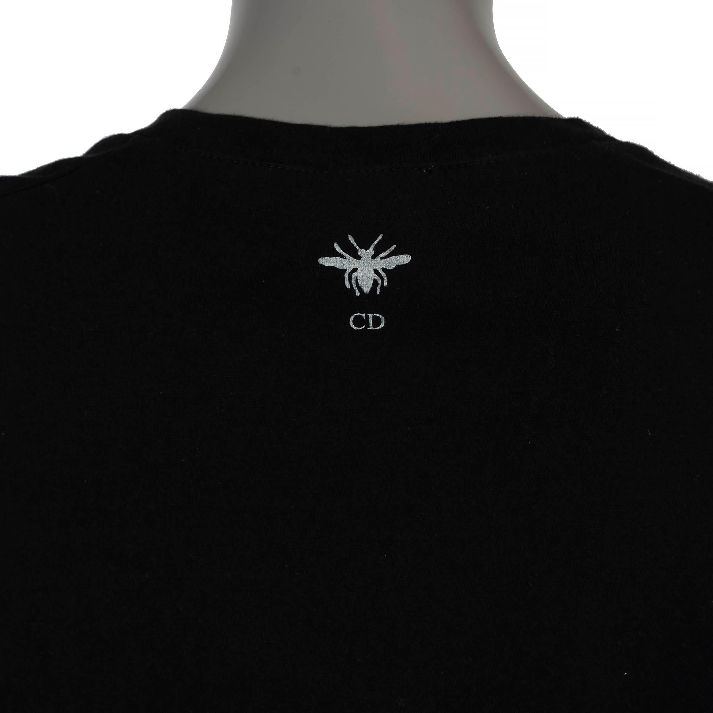 CHRISTIAN DIOR black linen jersey J'ADIOR 8 T-Shirt Shirt M 3
