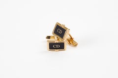 Christian Dior Black Logo Cufflinks