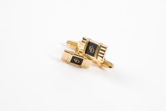 Christian Dior Black Logo Cufflinks