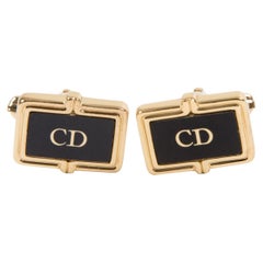 Christian Dior Black Logo Cufflinks