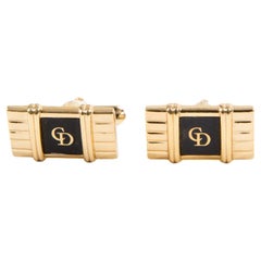 Gemelli da polso con logo nero di Christian Dior