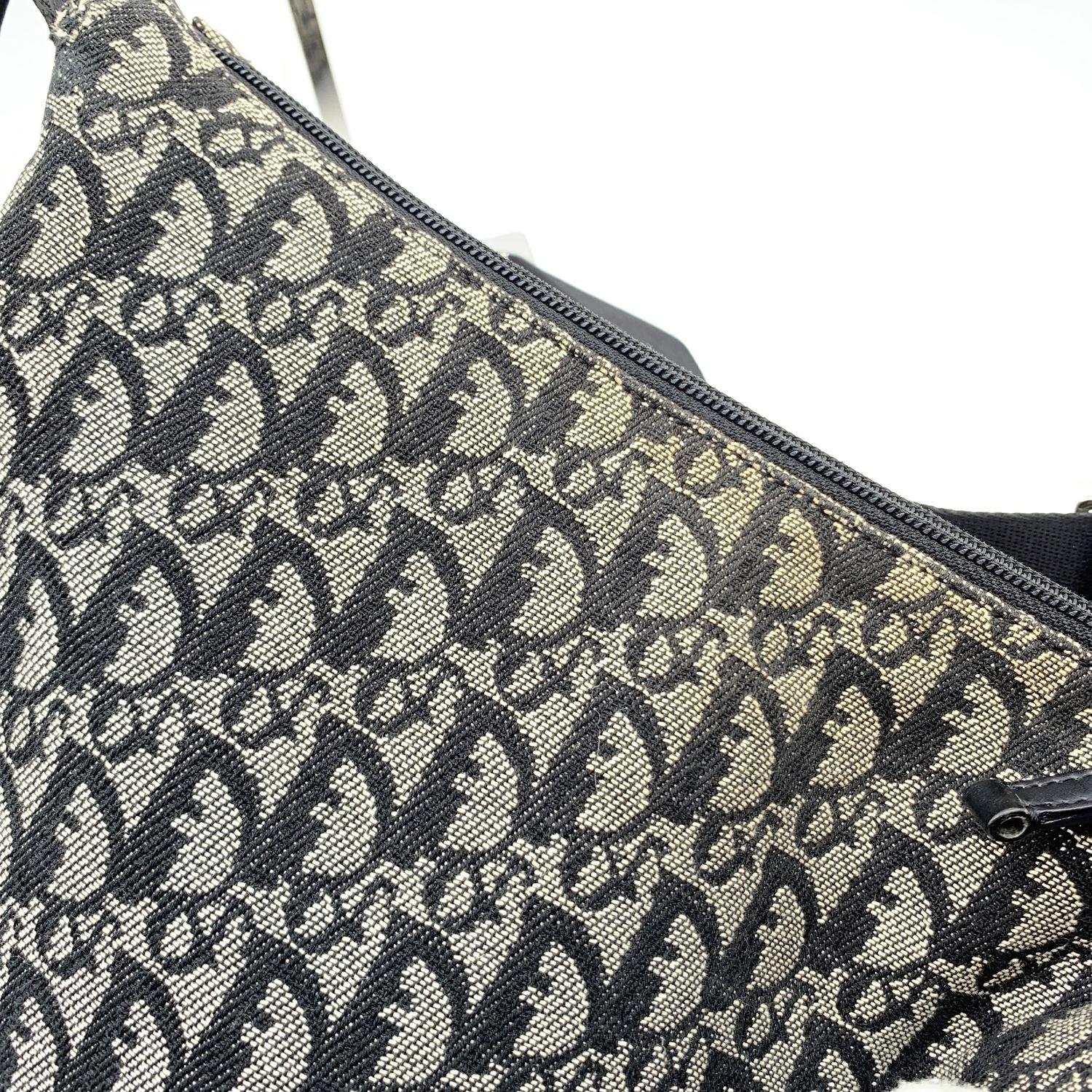 Christian Dior Black Logogram Oblique Canvas Messenger Bag For Sale 6
