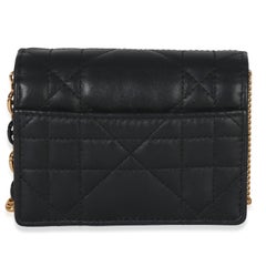 Christian Dior Black Macrocannage Calfskin Micro Miss Caro Chain Bag