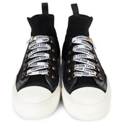 CHRISTIAN DIOR black Macrocannage WALK'N'DIOR PLATFORM Sneakers Shoes 38