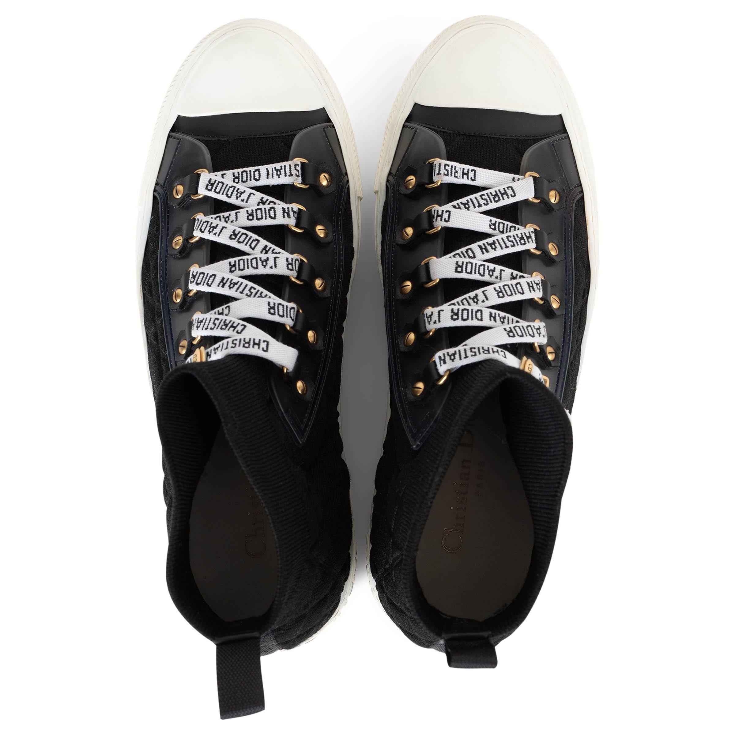 CHRISTIAN DIOR schwarz Macrocannage WALK'N'DIOR PLATFORM Sneakers Schuhe 38 im Angebot 1