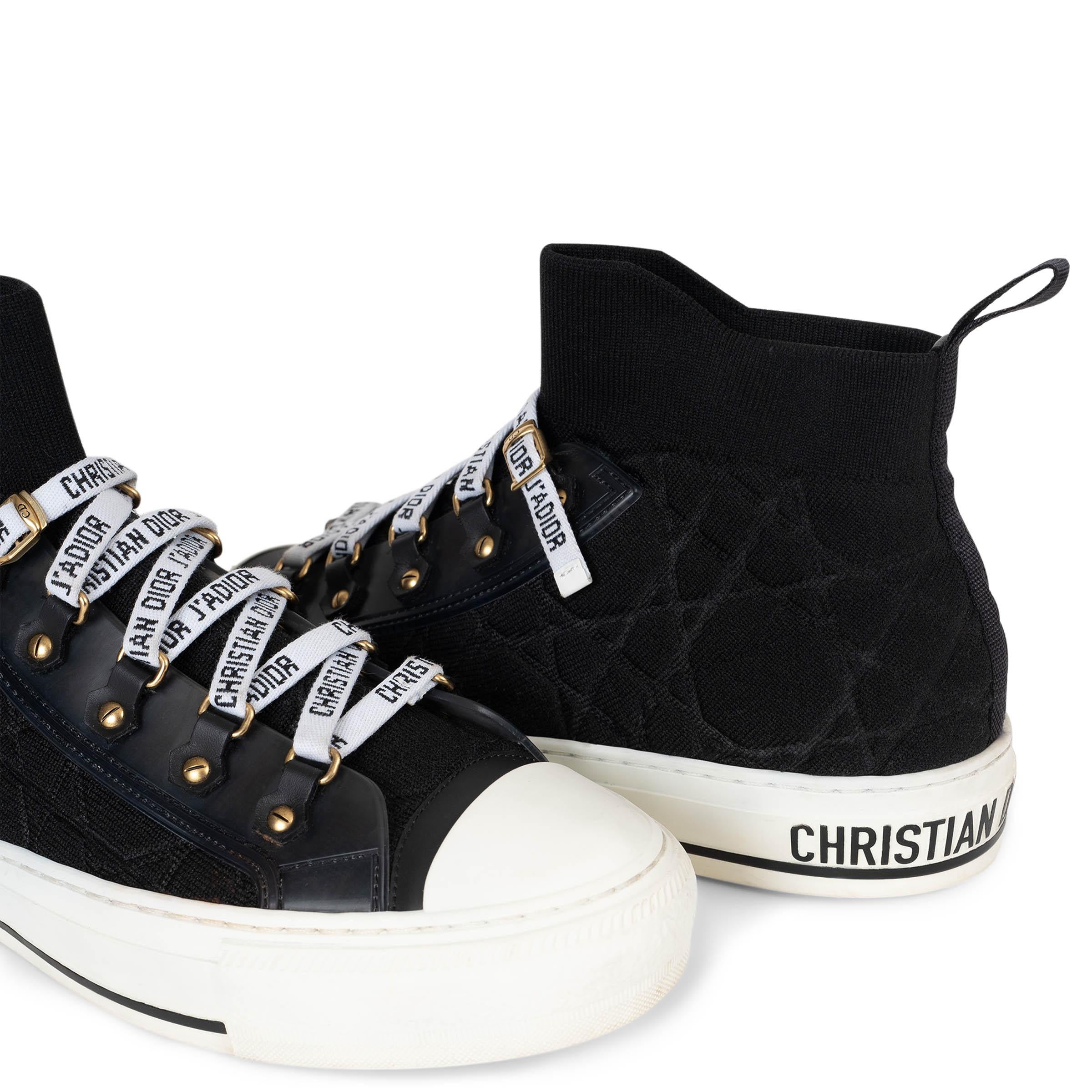 CHRISTIAN DIOR schwarz Macrocannage WALK'N'DIOR PLATFORM Sneakers Schuhe 38 im Angebot 2