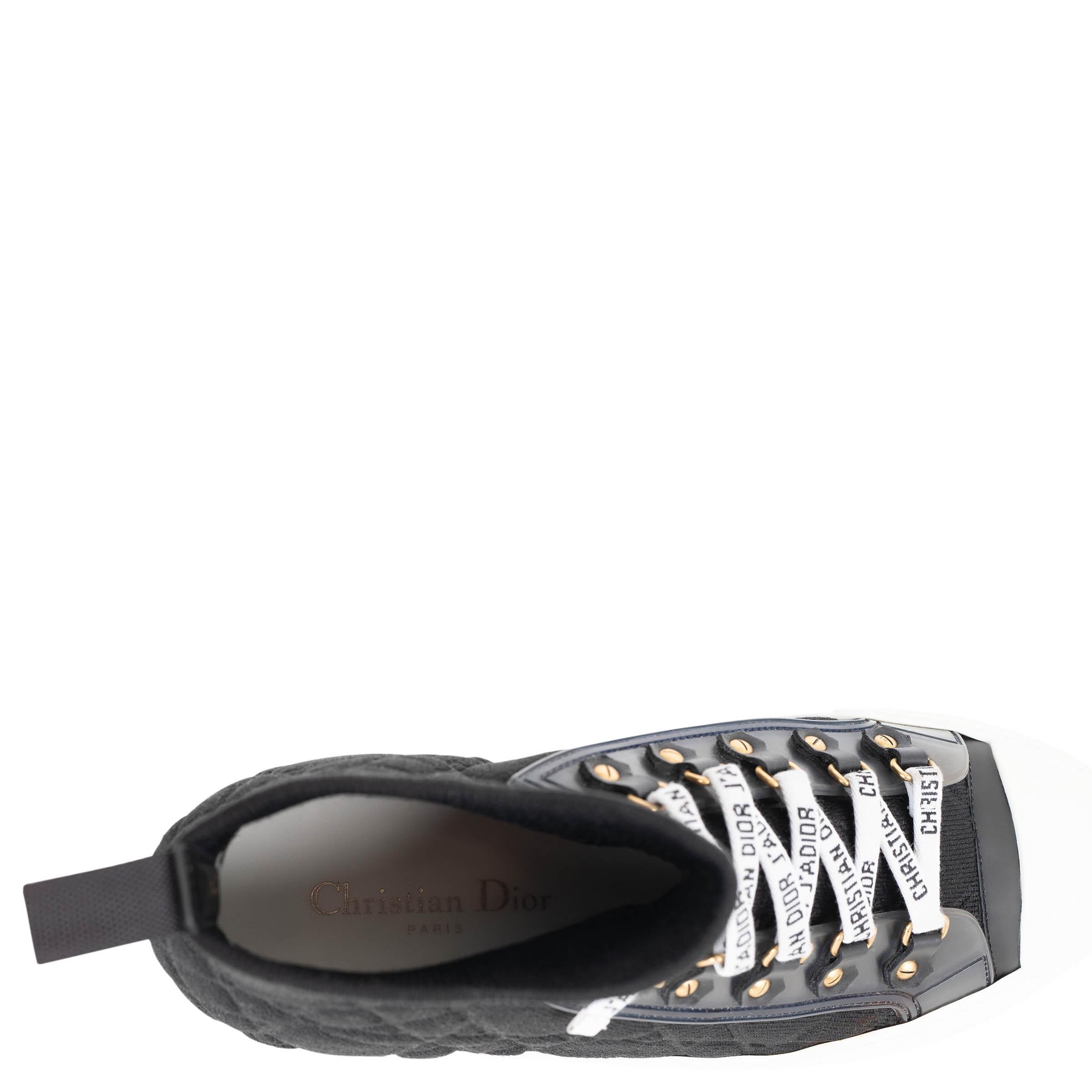 CHRISTIAN DIOR schwarz Macrocannage WALK'N'DIOR PLATFORM Sneakers Schuhe 38 im Angebot 3