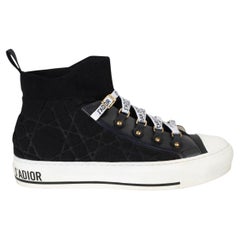 CHRISTIAN DIOR black Macrocannage WALK'N'DIOR PLATFORM Sneakers Shoes 38