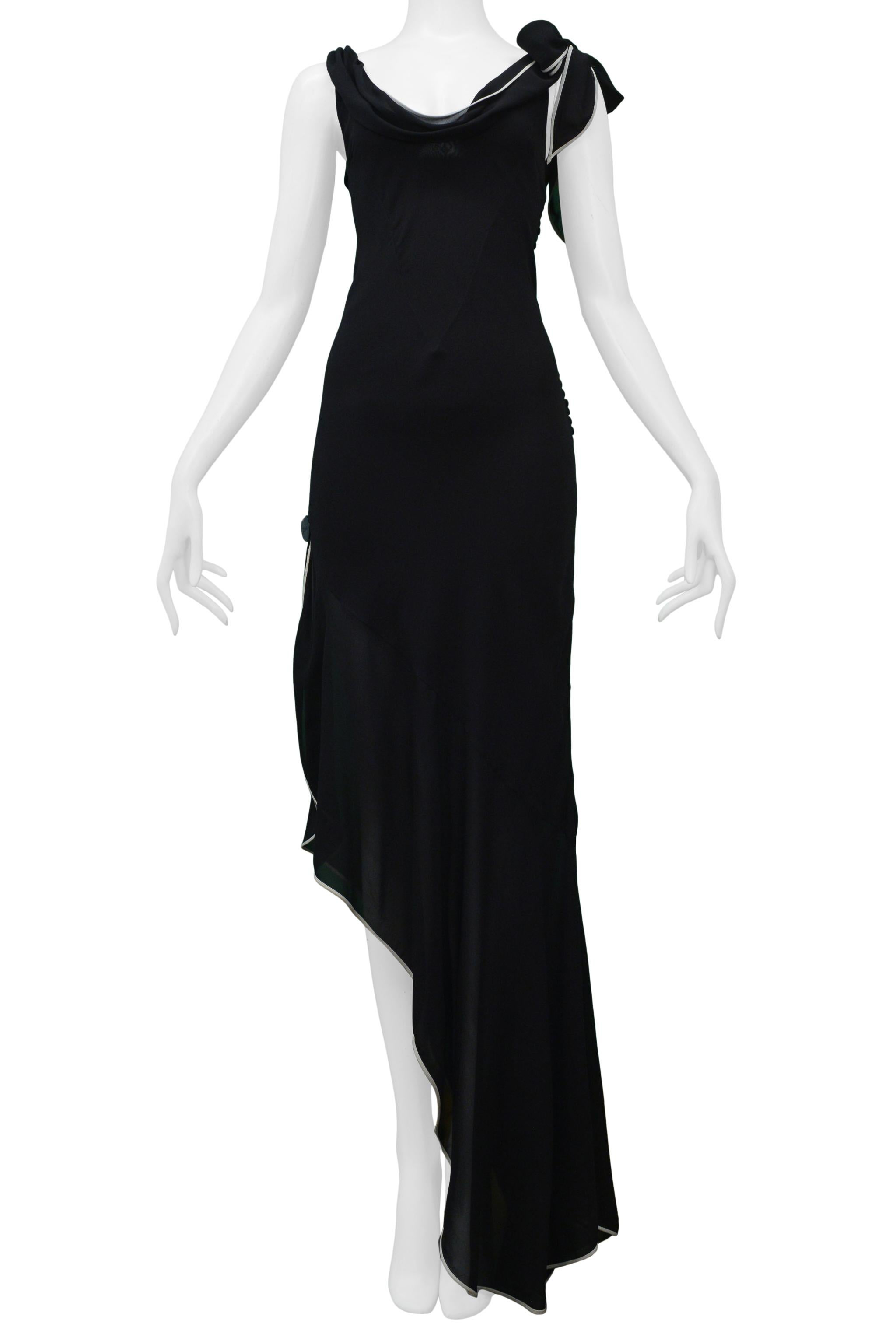 black dress with white trim