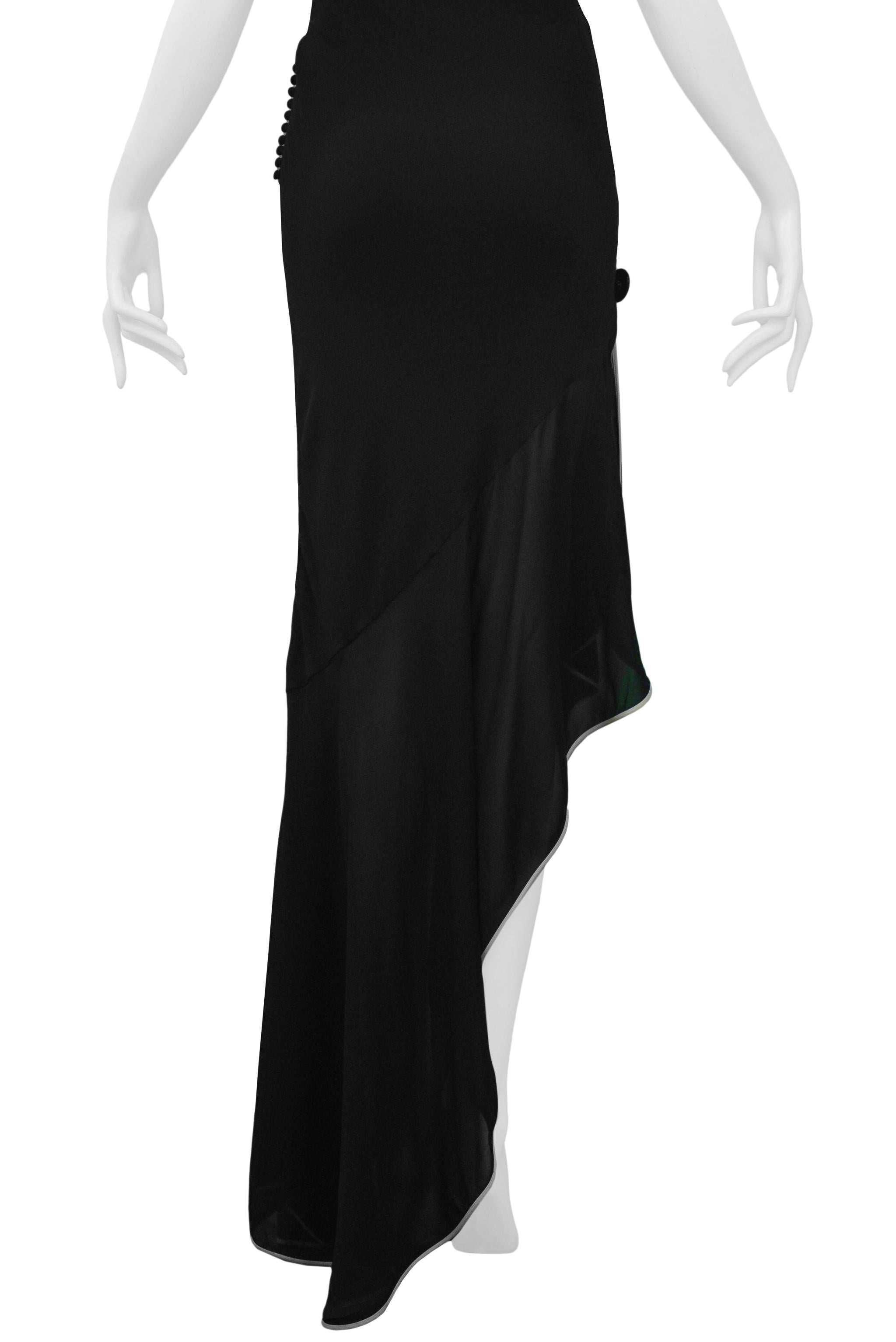 Christian Dior Black Maxi Evening Dress With White Trim And Bow 2