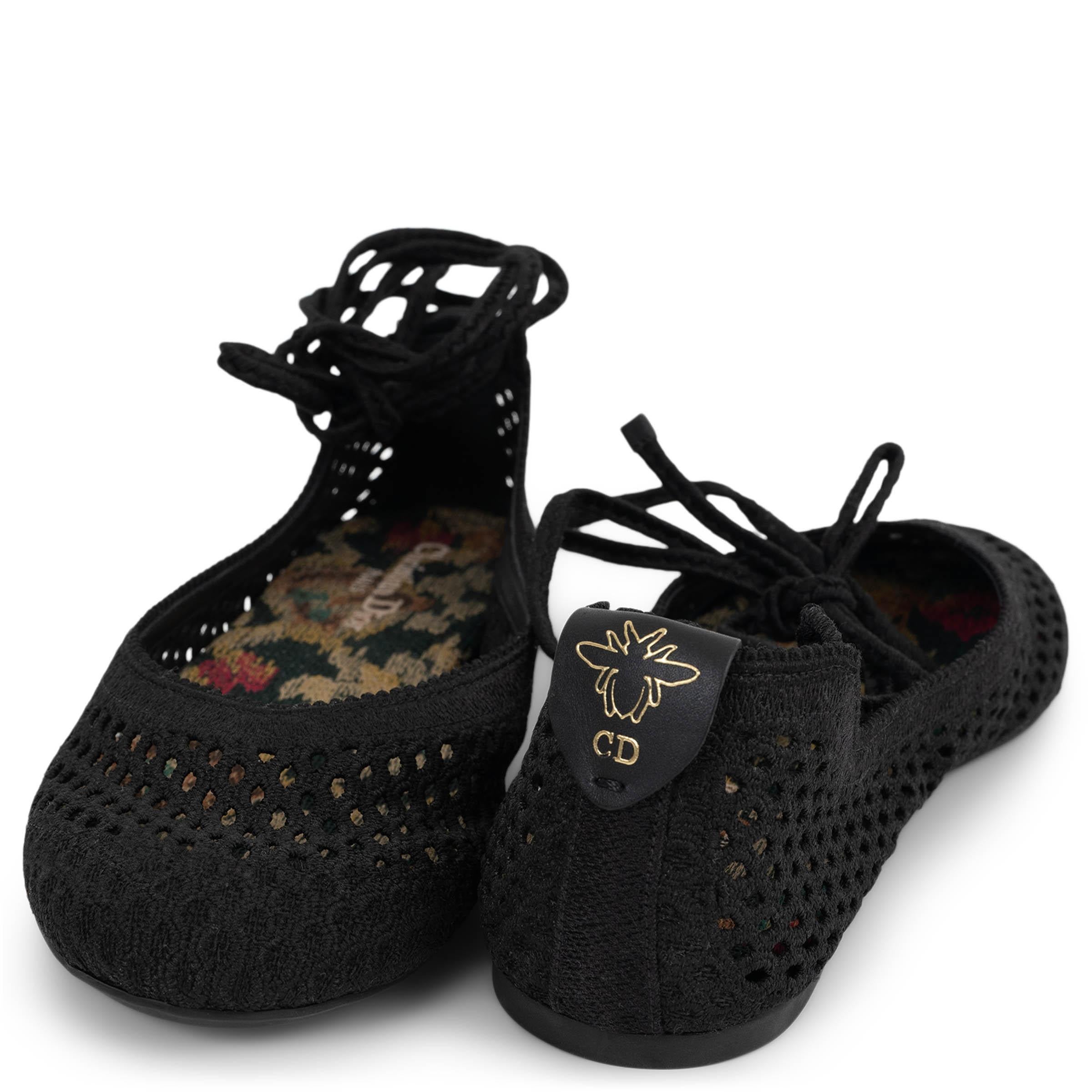 CHRISTIAN DIOR malla negra 2021 POEME Bailarinas Zapatos 37.5 en venta 2