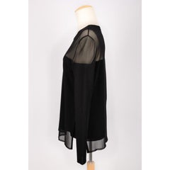 Christian Dior Black Mesh Long-sleeved Top