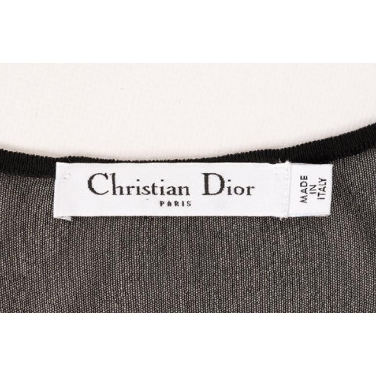 Christian Dior Black Mesh Long-sleeved Top For Sale 4