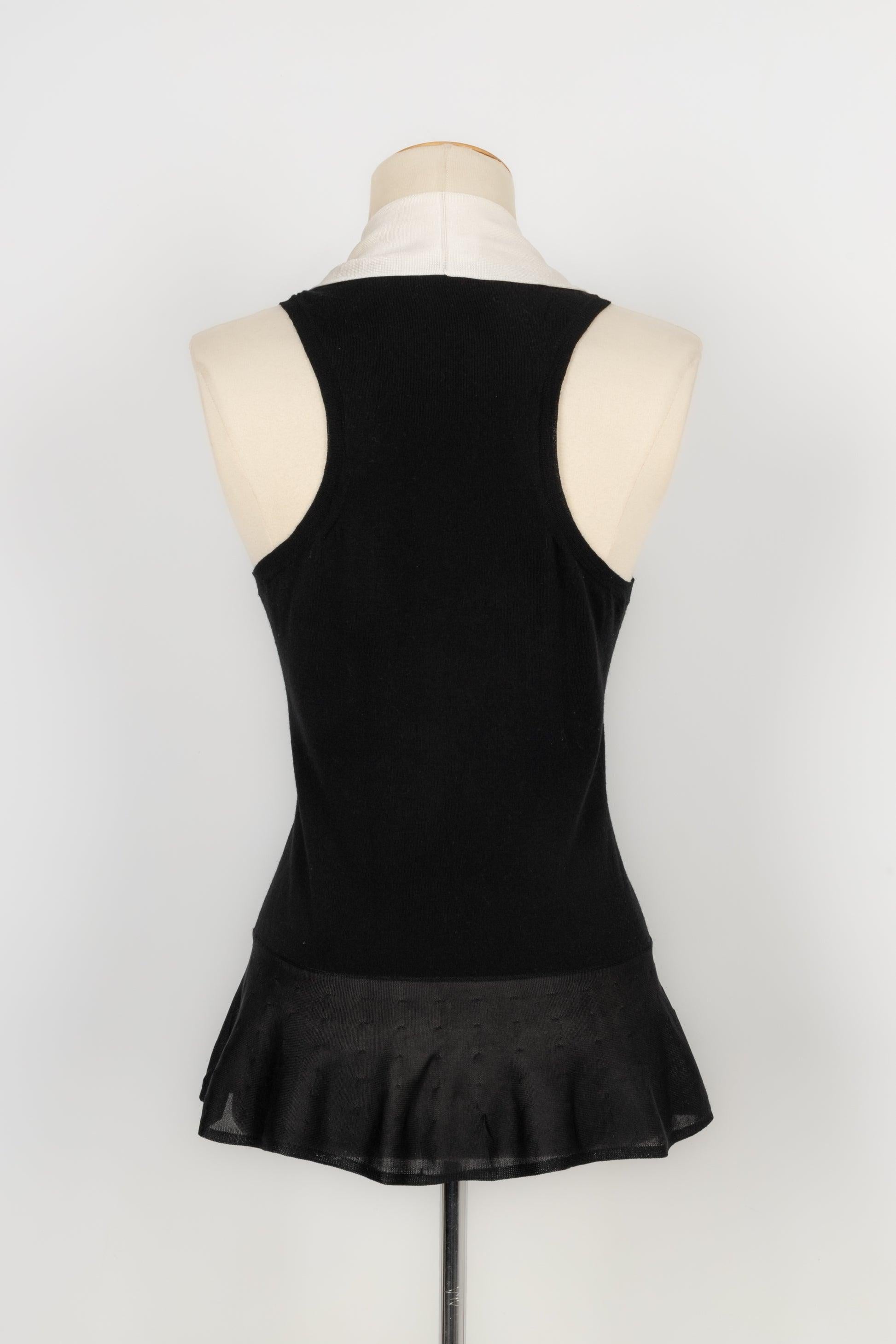 Christian Dior Black Mesh Sleeveless Top In Excellent Condition For Sale In SAINT-OUEN-SUR-SEINE, FR