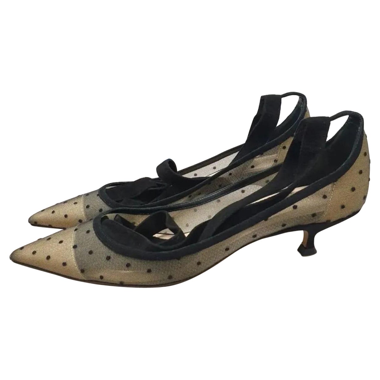 Christian Dior Pumps in pelle scamosciata a rete nera D. A. in vendita