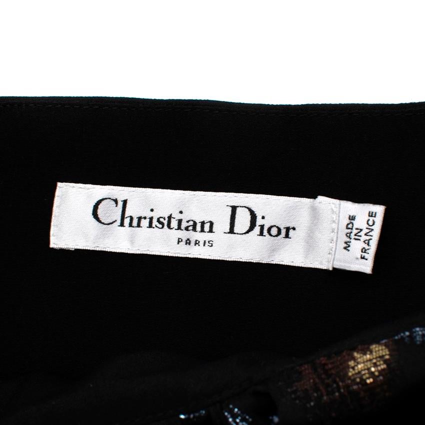 Women's Christian Dior Black Metallic Fil Coupe Cocktail Dress For Sale